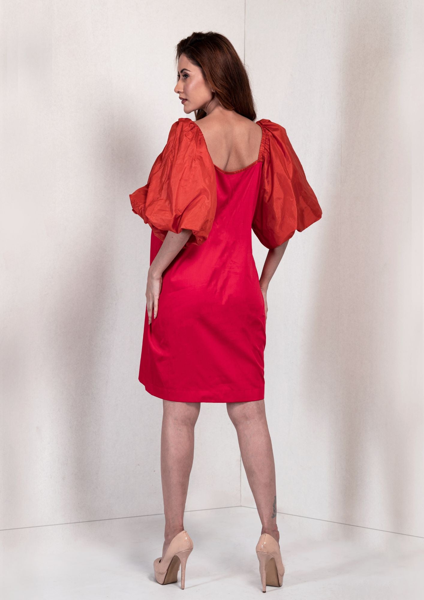 red balloon dress Amina Plunge Balloon Sleeve Maxi Dress by Shona Joy
