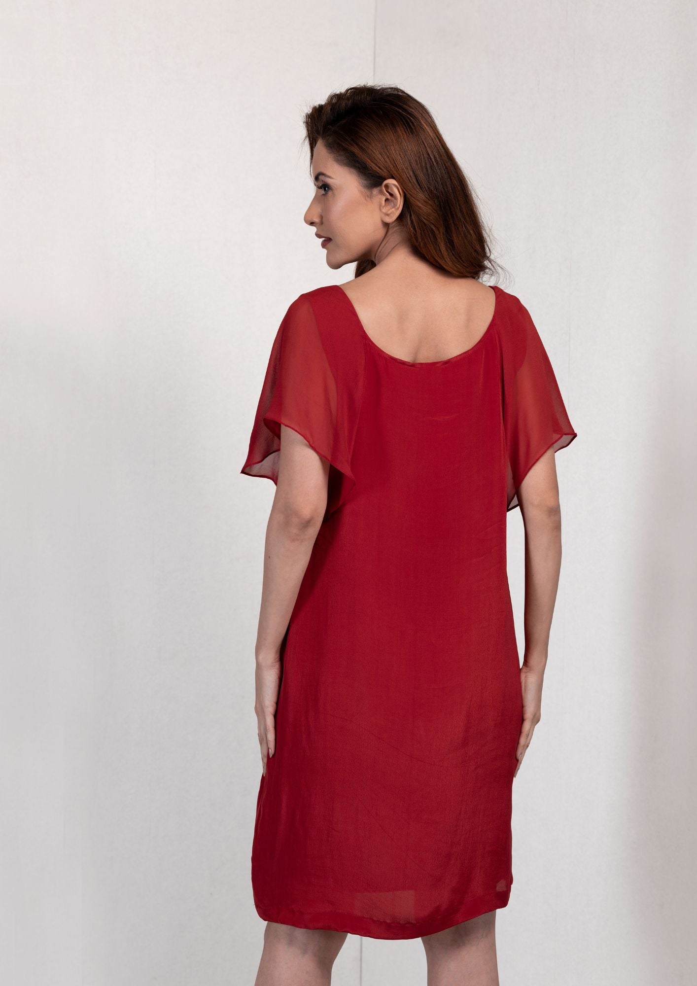 Red brunch dress